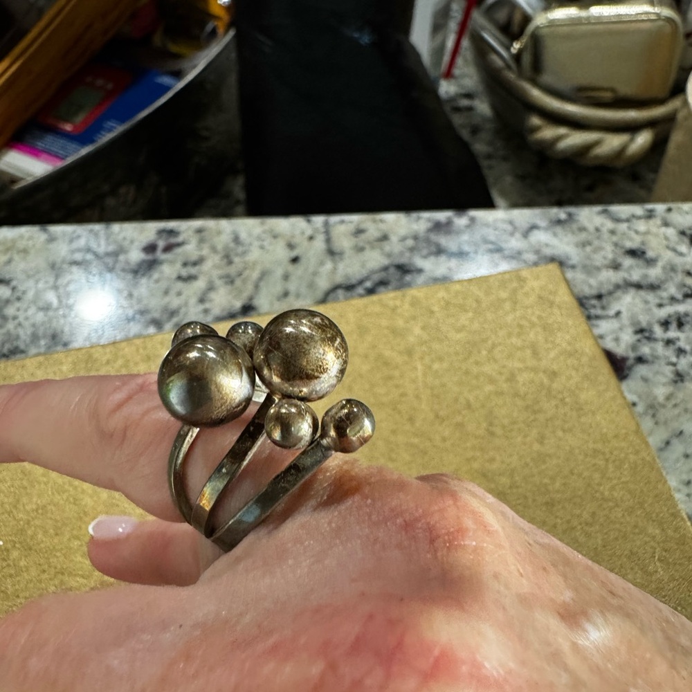 Unique Sterling Silver Bubble Ring - image 2